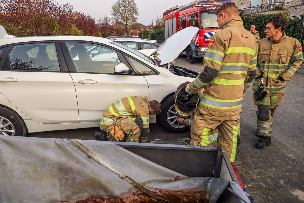 Poes Soba vast in motorcompartiment