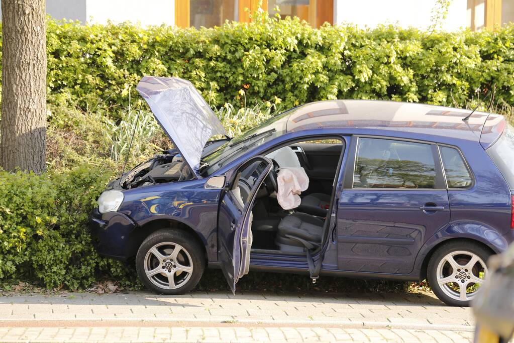 Auto raakt van de weg en belandt in struiken