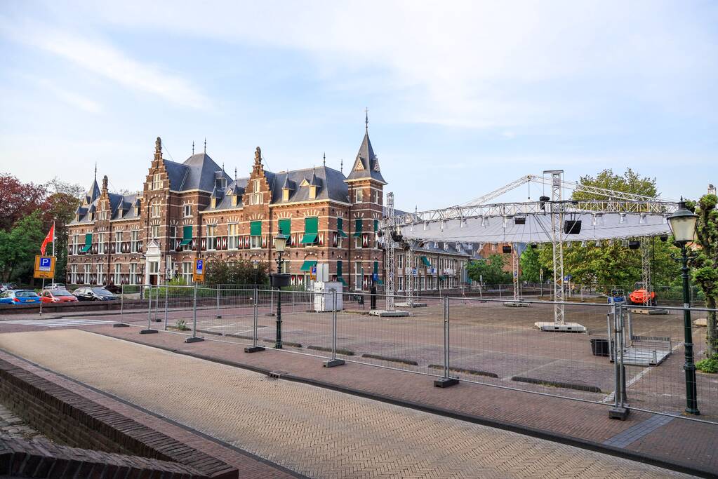 Opbouw route Koningsdag in volle gang
