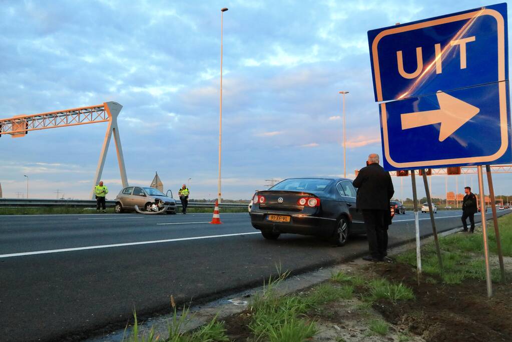 Auto crasht na aanrijding, A1