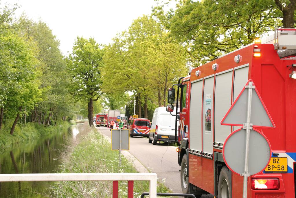 Weg afgesloten om gaslek