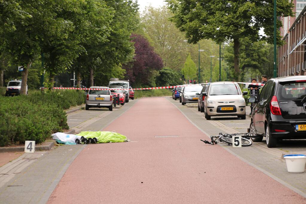 Fietsster overleden na botsing met bestelbus