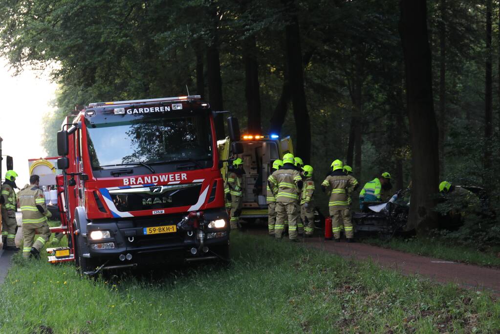Auto botst op boom