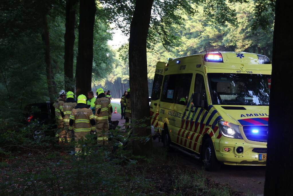 Auto botst op boom