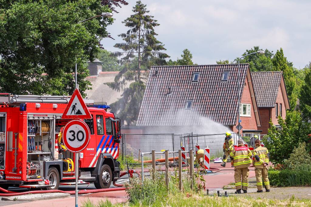 Enorme gaslekkkage op bouwplaats