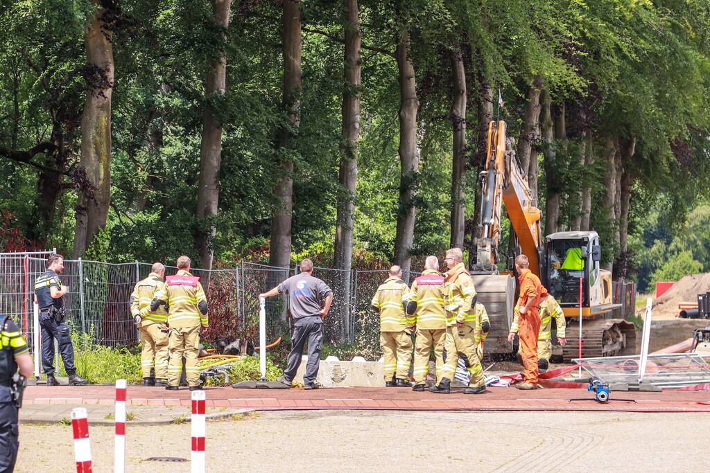 Enorme gaslekkkage op bouwplaats