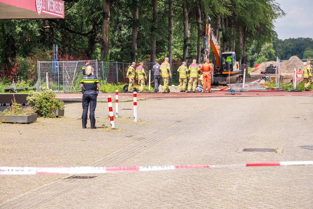Enorme gaslekkkage op bouwplaats
