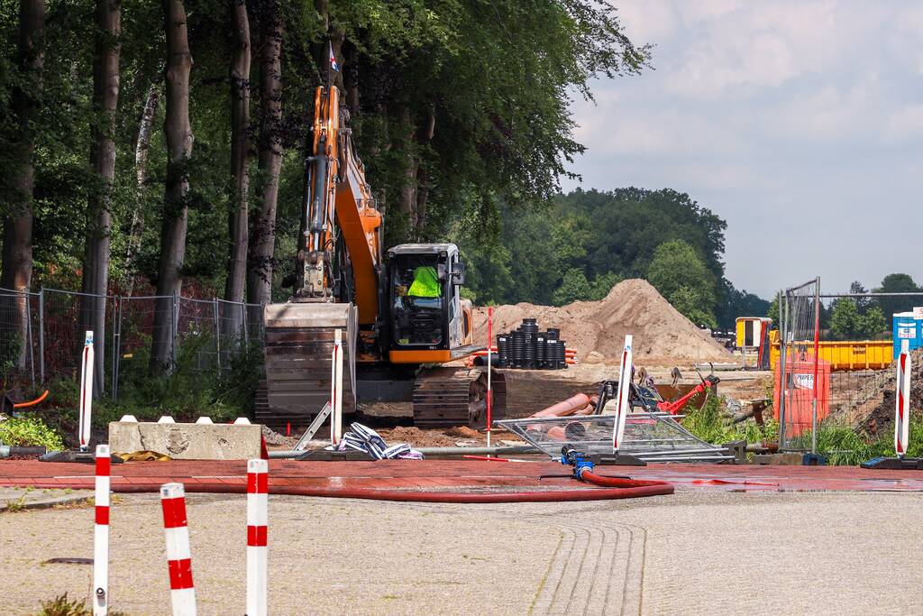 Enorme gaslekkkage op bouwplaats