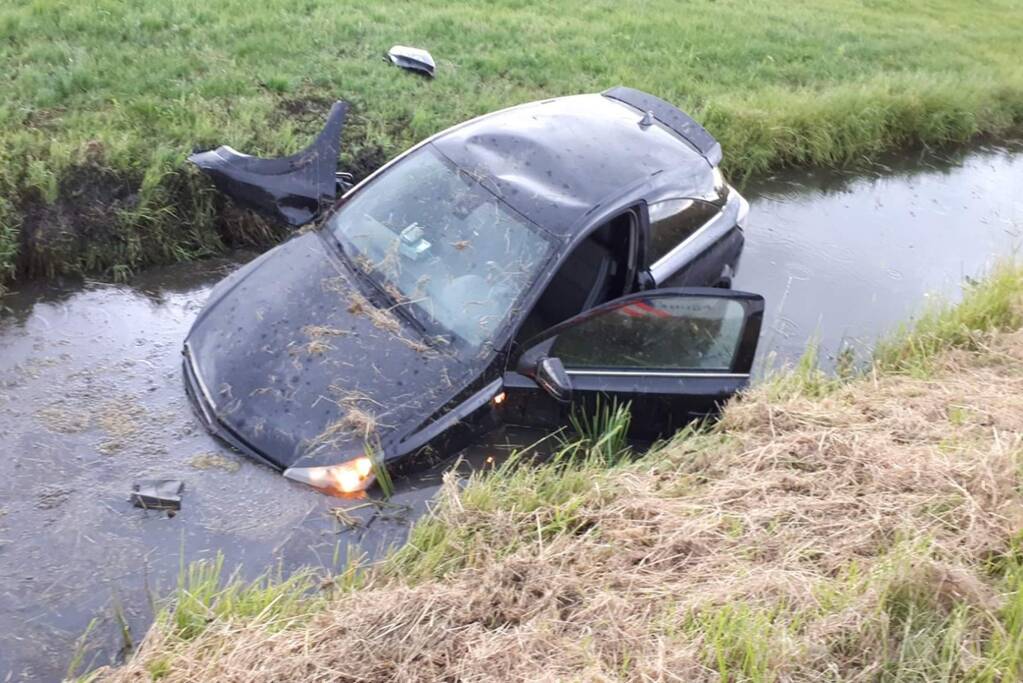 Auto in de sloot