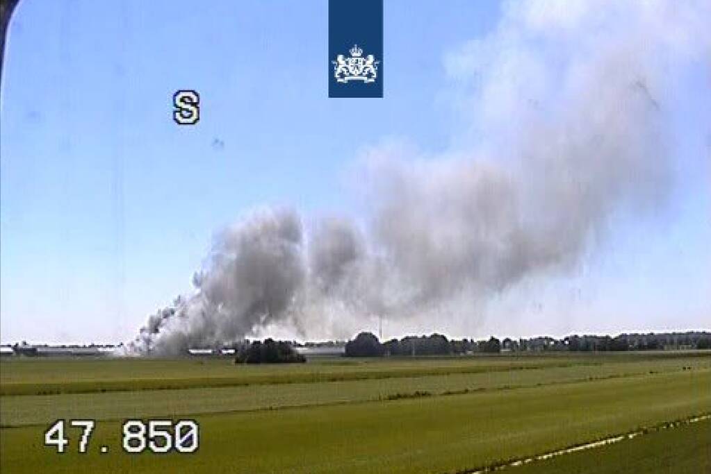 Varkensschuur in brand