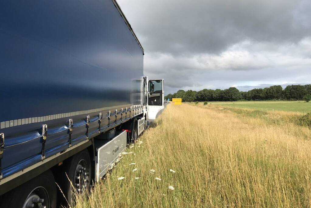 Truck met luchtproblemen stilgevallen