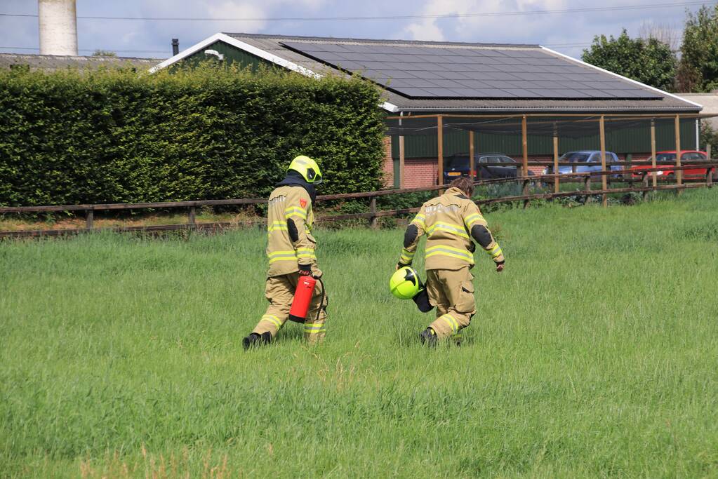 Brandje onder hoogspanningsmast snel geblust