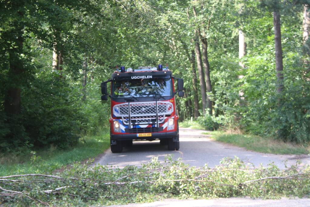Deel boom blokkeert weg