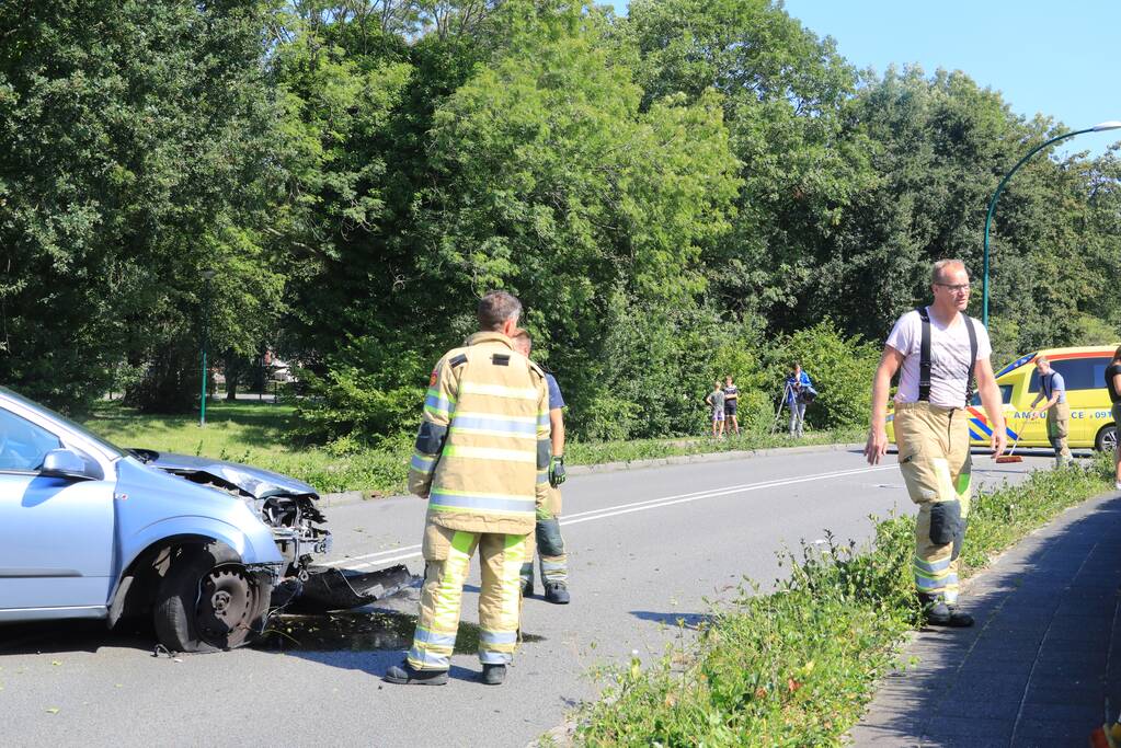 Auto vliegt uit de bocht ramt lantaarnpaal; bestuurder aangehouden