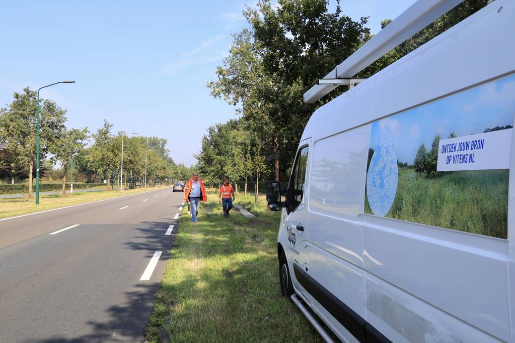 Leidingbreuk langs provinciale weg