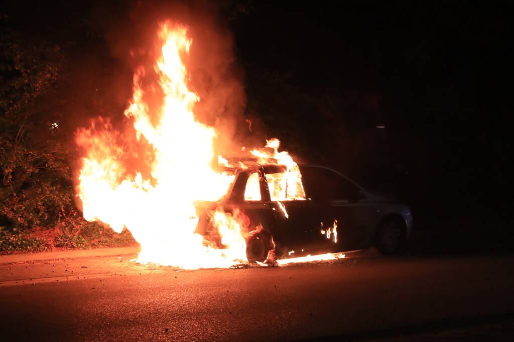 Vier auto's verwoest na vermoedelijk brandstichting