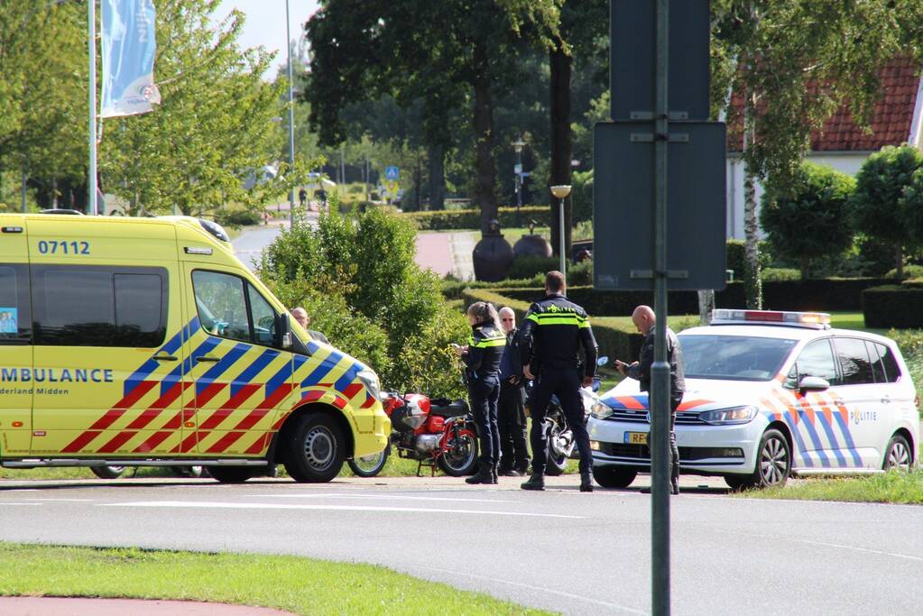 Motorrijder uitgegleden in bocht