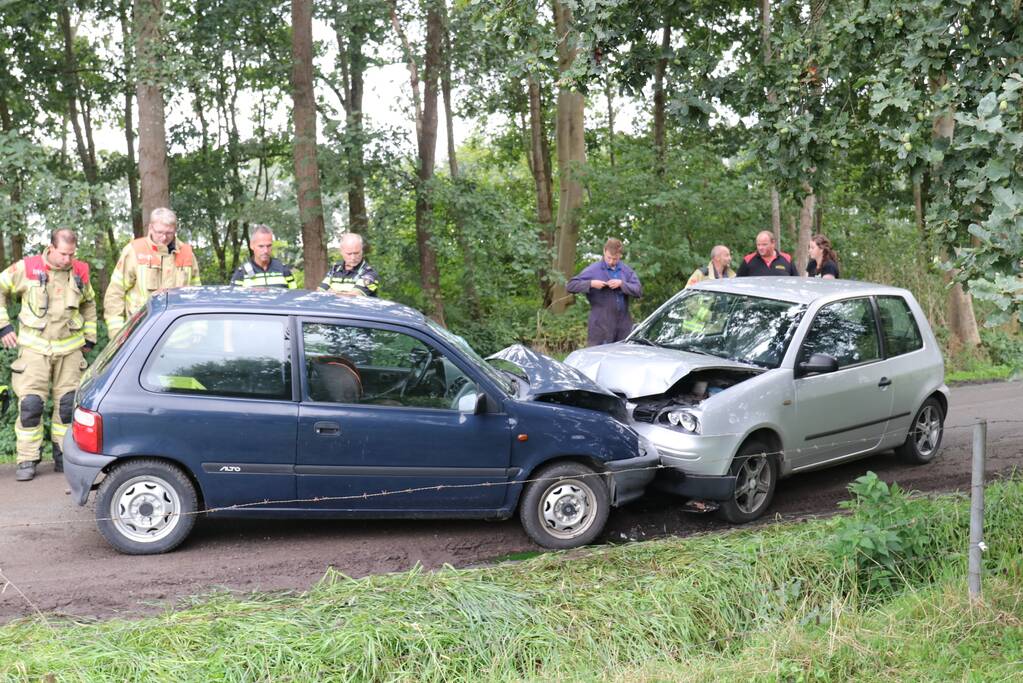 Volwassene en kind gewond bij frontale aanrijding