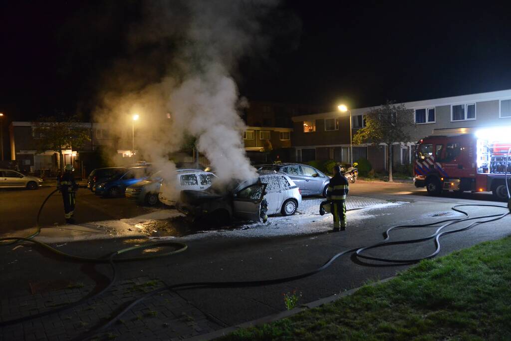 Auto verwoest door brand