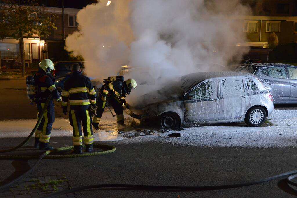 Auto verwoest door brand