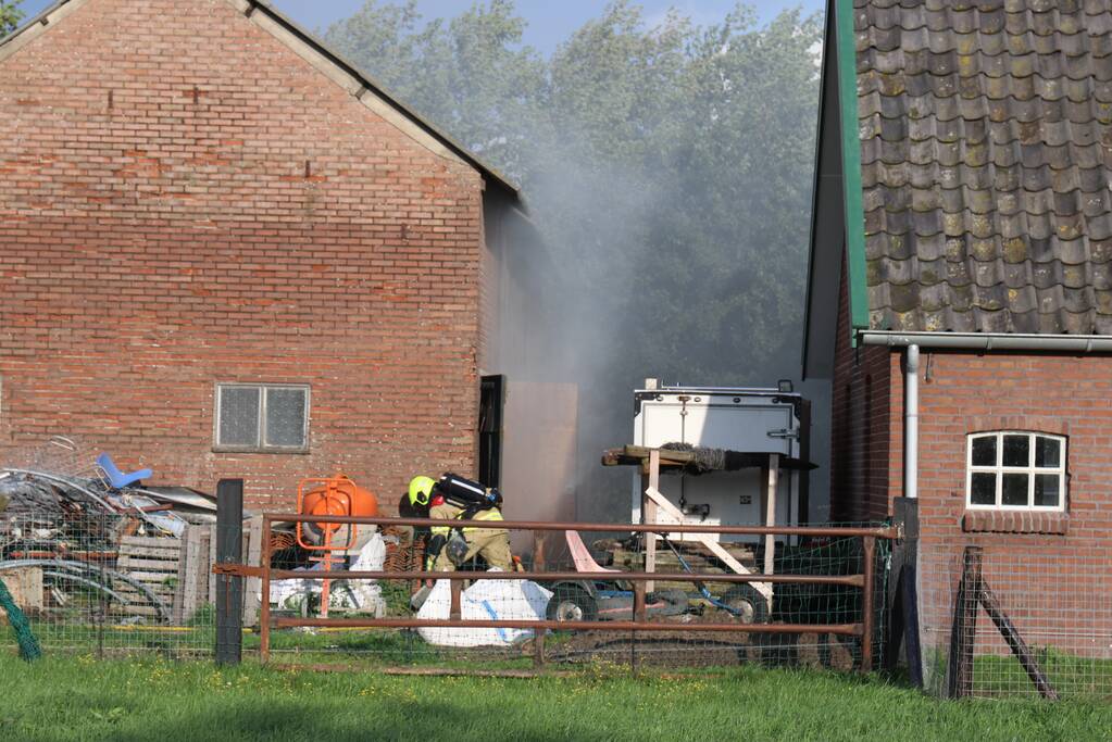 Brand in hooiopslag