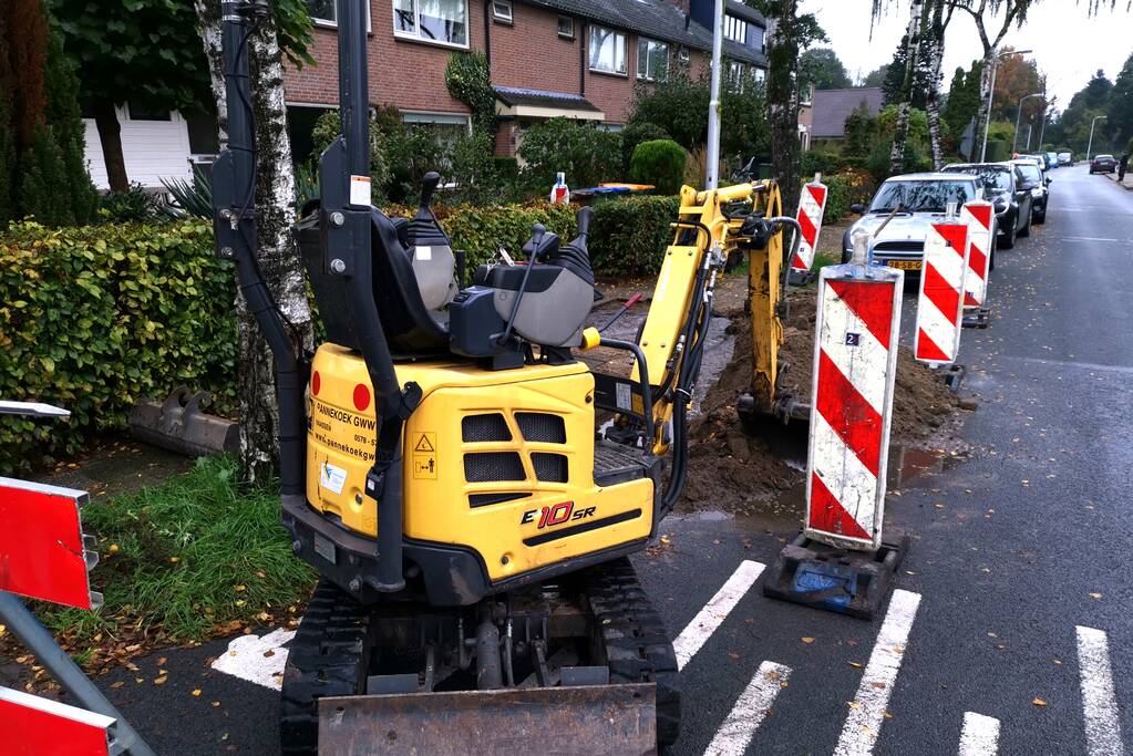 Waterleiding gesprongen na graafwerkzaamheden
