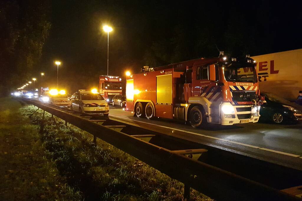 Zeer ernstig ongeval tussen twee vrachtwagens op snelweg