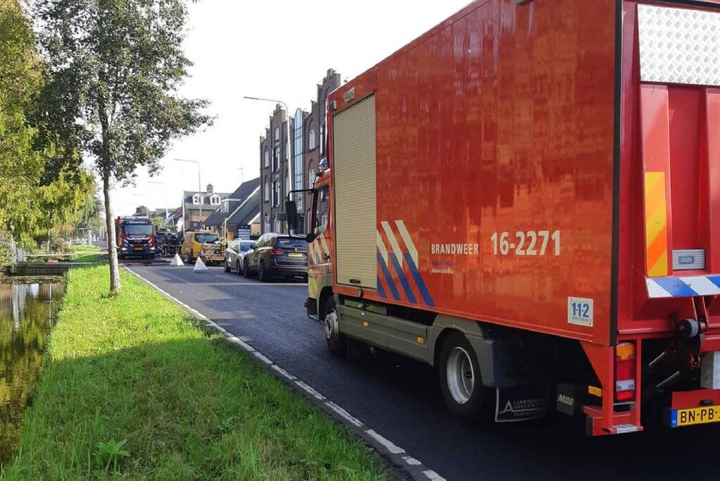 Weg afgesloten door flinke gaslek