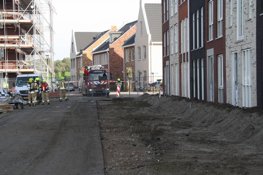 Gasleiding geraakt bij werkzaamheden op bouwplaats