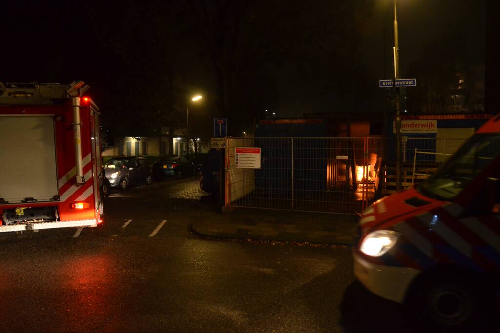 Brand op bouwplaats