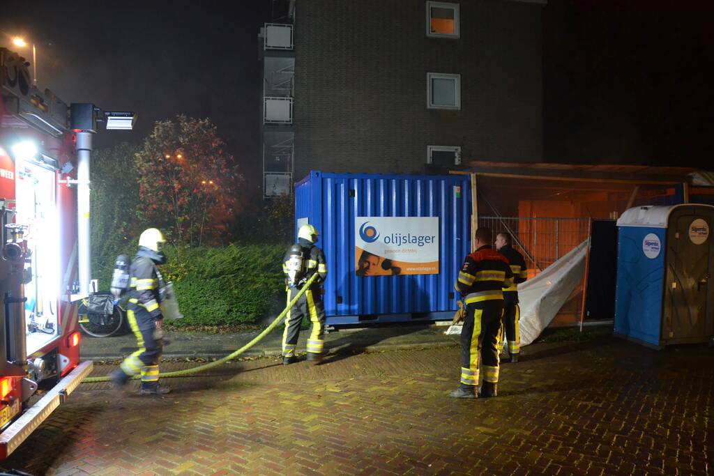 Brand op bouwplaats