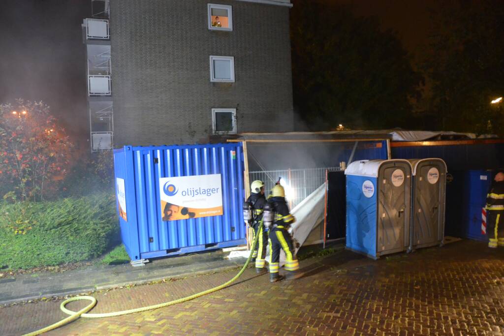 Brand op bouwplaats
