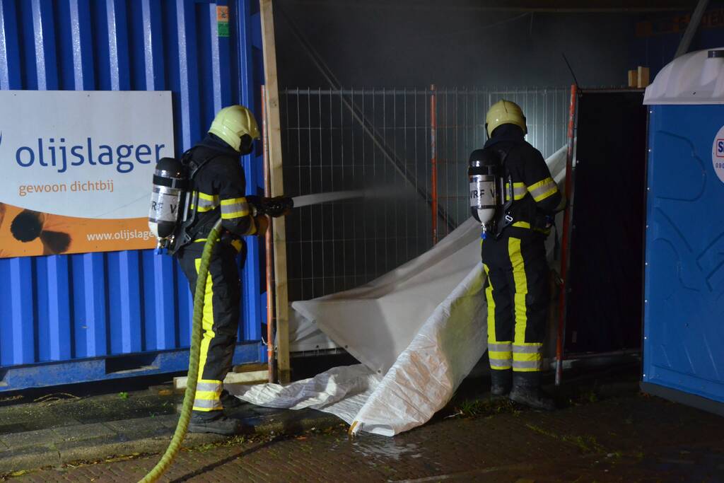Brand op bouwplaats