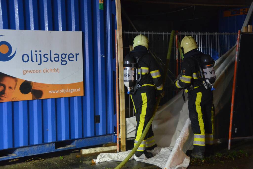 Brand op bouwplaats