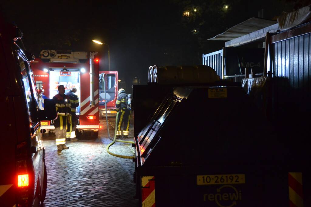 Brand op bouwplaats