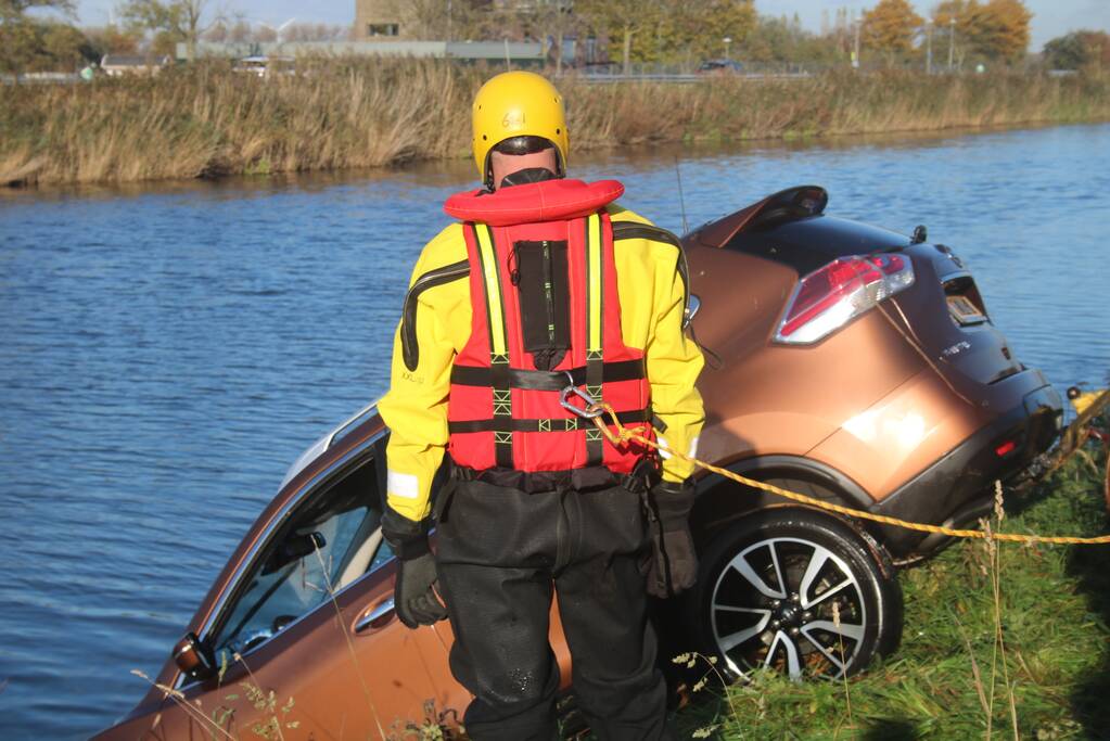 Bestuurder belandt met auto te water na uitwijkmanoeuvre