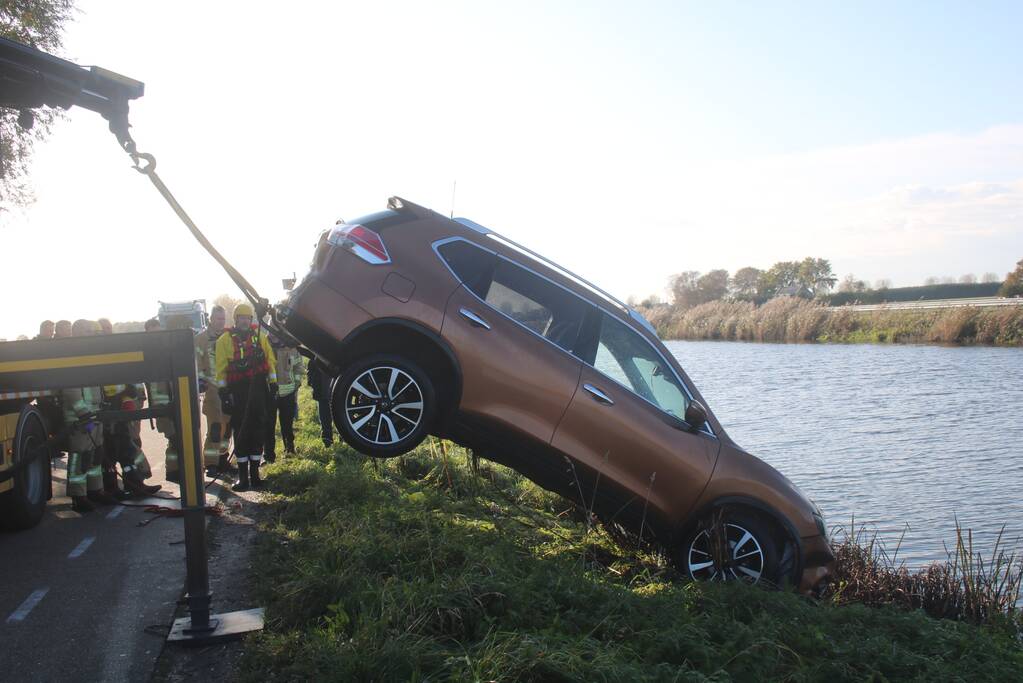 Bestuurder belandt met auto te water na uitwijkmanoeuvre