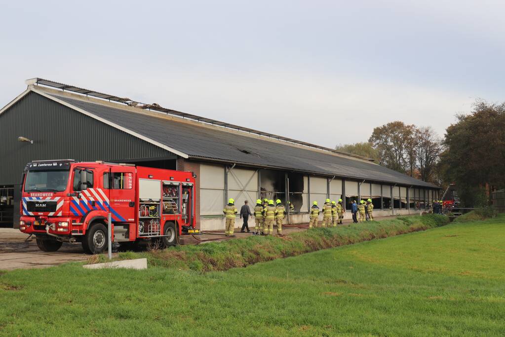 Landbouwmachine vat vlam in stal met 200 koeien