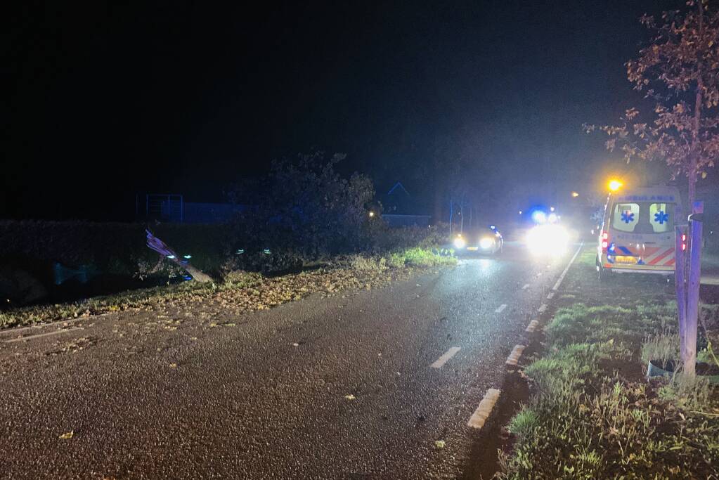 Auto ramt meerdere bomen en belandt in sloot