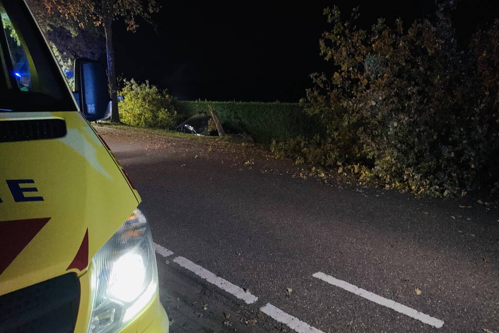 Auto ramt meerdere bomen en belandt in sloot