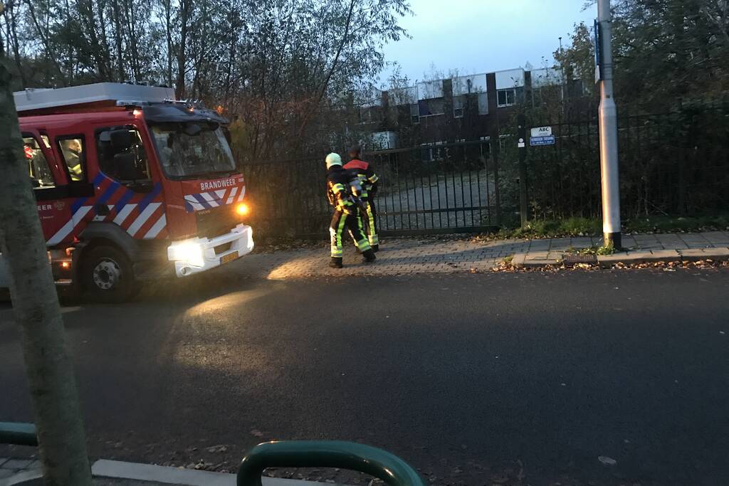 Veel brandweer bij instortingsgevaar oefening