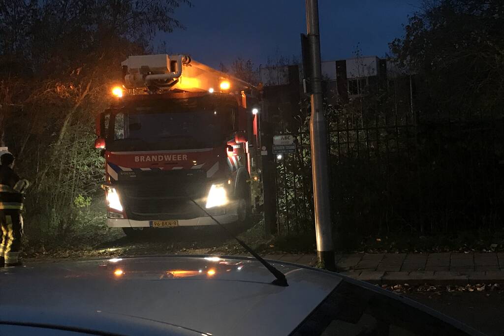 Veel brandweer bij instortingsgevaar oefening