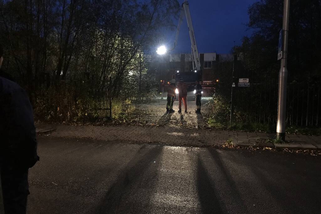 Veel brandweer bij instortingsgevaar oefening