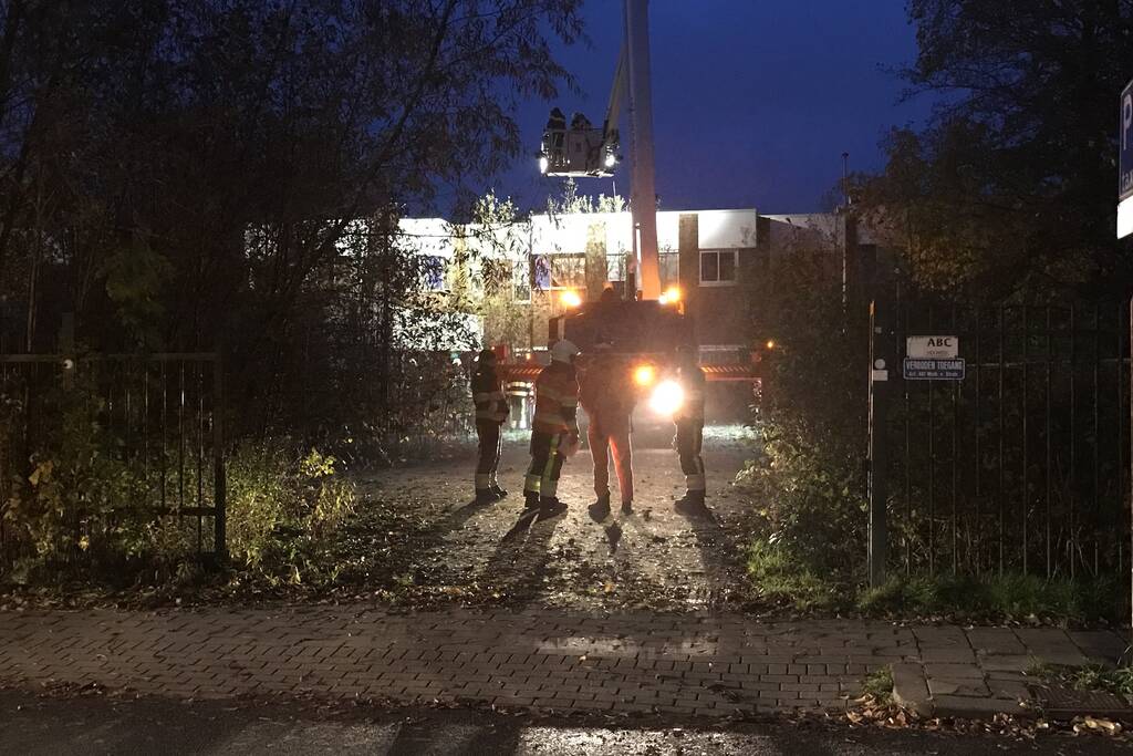 Veel brandweer bij instortingsgevaar oefening