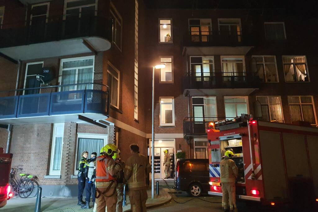 Rookontwikkeling bij brand in appartement