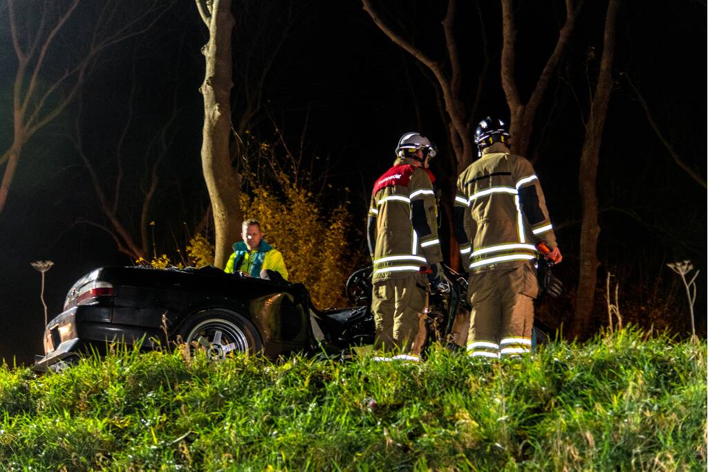 Zwaargewonde na eenzijdige botsing tegen boom