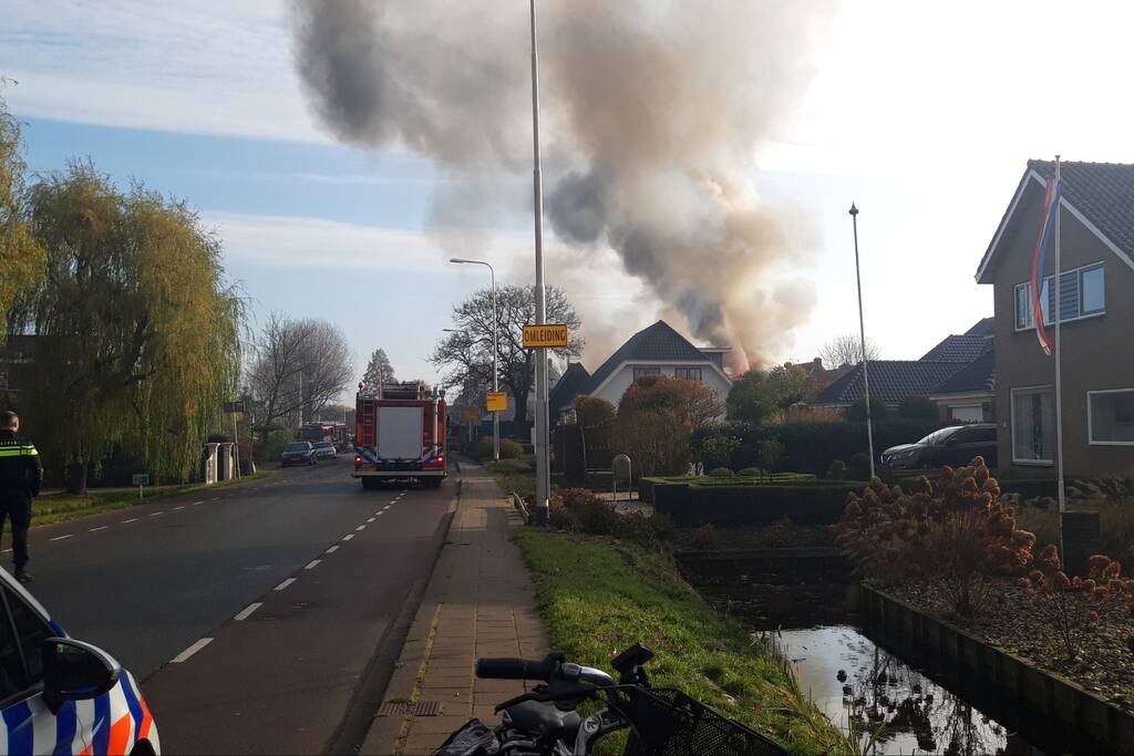 Grote brand in boerderij