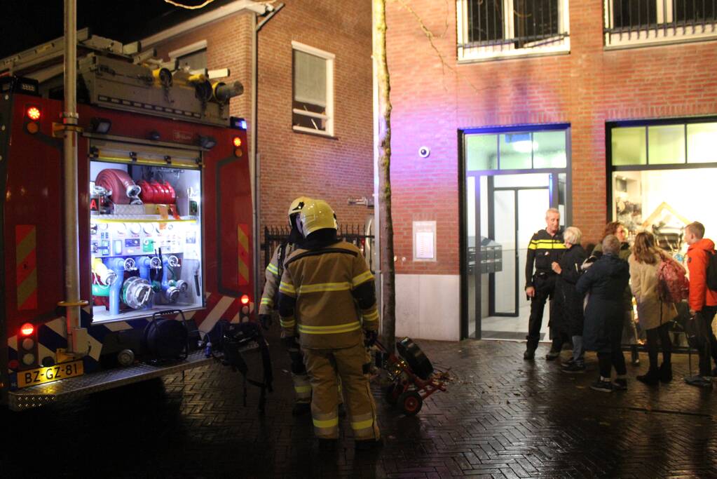 Brand door bouwlamp in appartement
