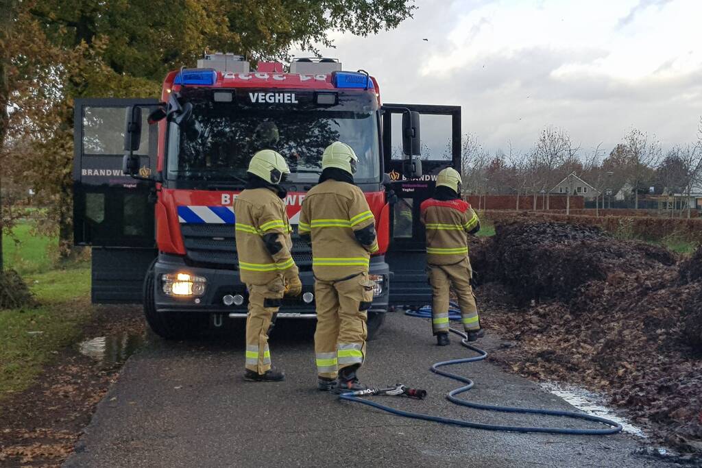 Brand in herfstbladeren door broei