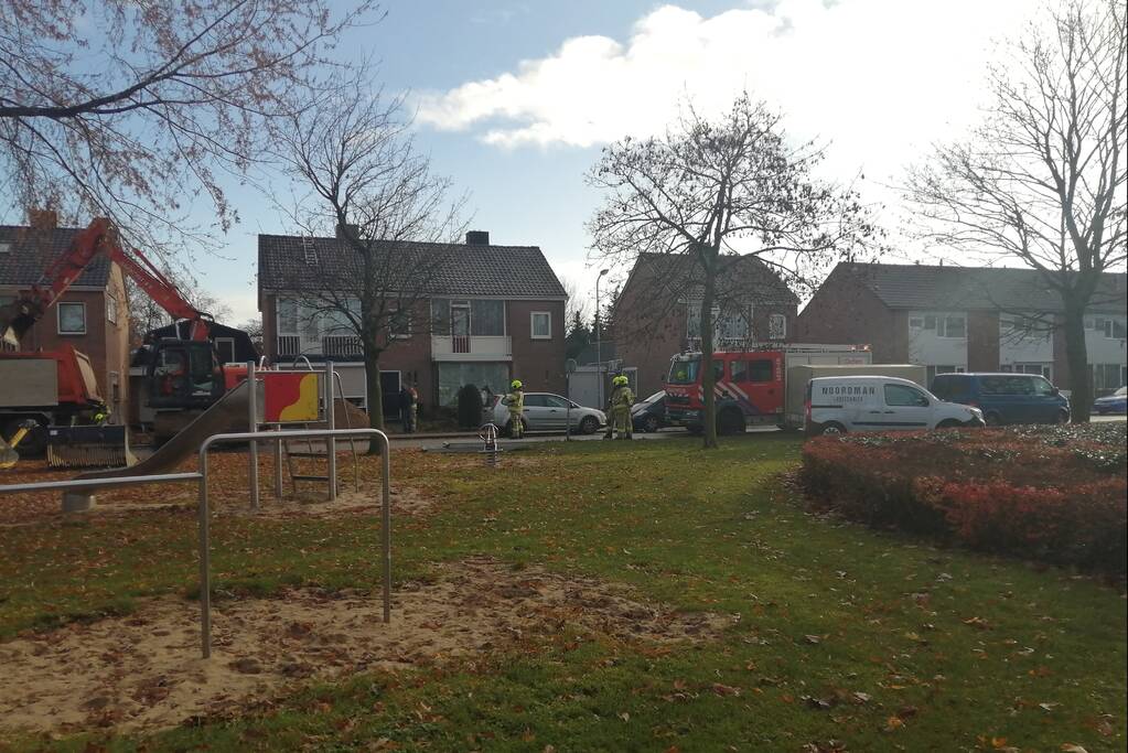 Gasleiding kapot getrokken bij graafwerkzaamheden